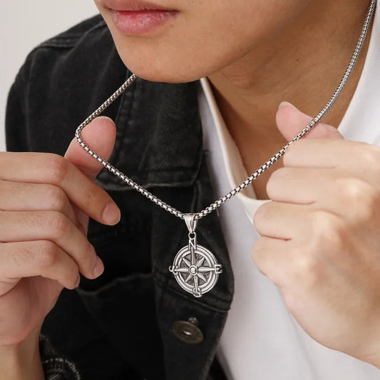 🧭 Retro Punk Compass Necklace 🧭