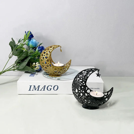🌙 Retro Simple Style Star & Moon Iron Tealight Holders 🌙