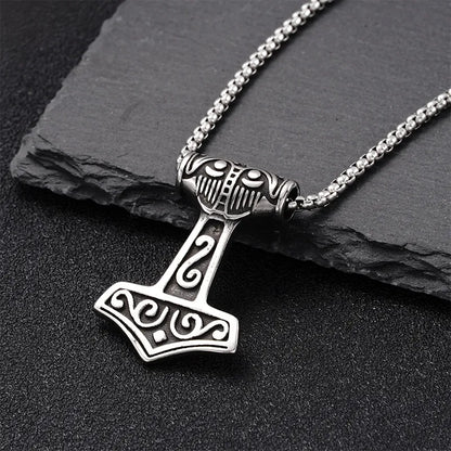 ⚡🔨 Retro Nordic Mjolnir Hammer Necklace 🔨⚡