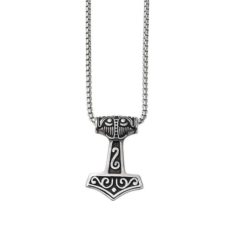 ⚡🔨 Retro Nordic Mjolnir Hammer Necklace 🔨⚡