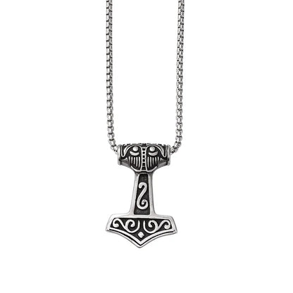 ⚡🔨 Retro Nordic Mjolnir Hammer Necklace 🔨⚡