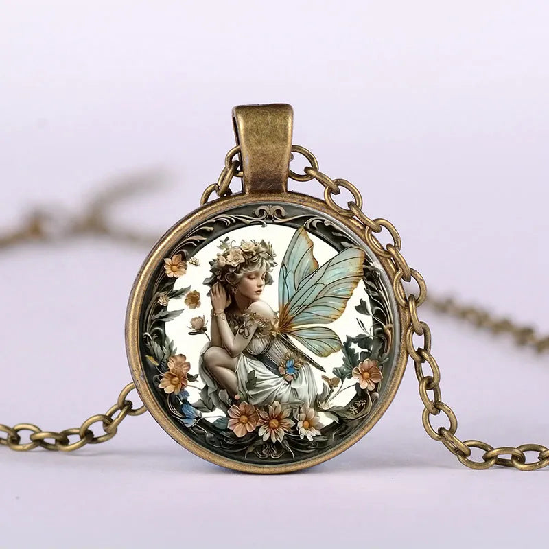 🧚♀️ Retro Sweet Whimsical Fairy Pendant Necklace 🧚♀️