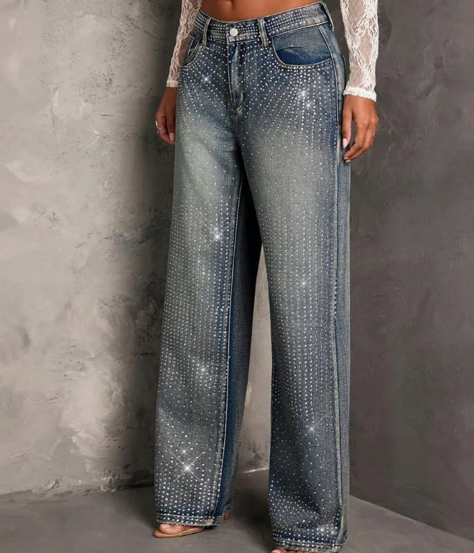 💎 Rhinestone Straight-Leg Jeans 💎