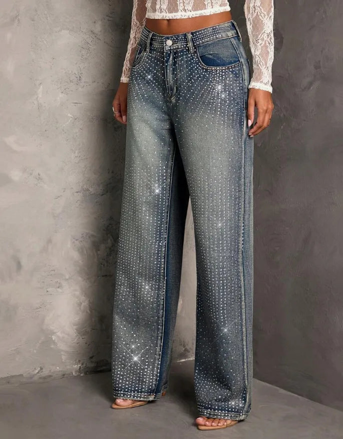 💎 Rhinestone Straight-Leg Jeans 💎