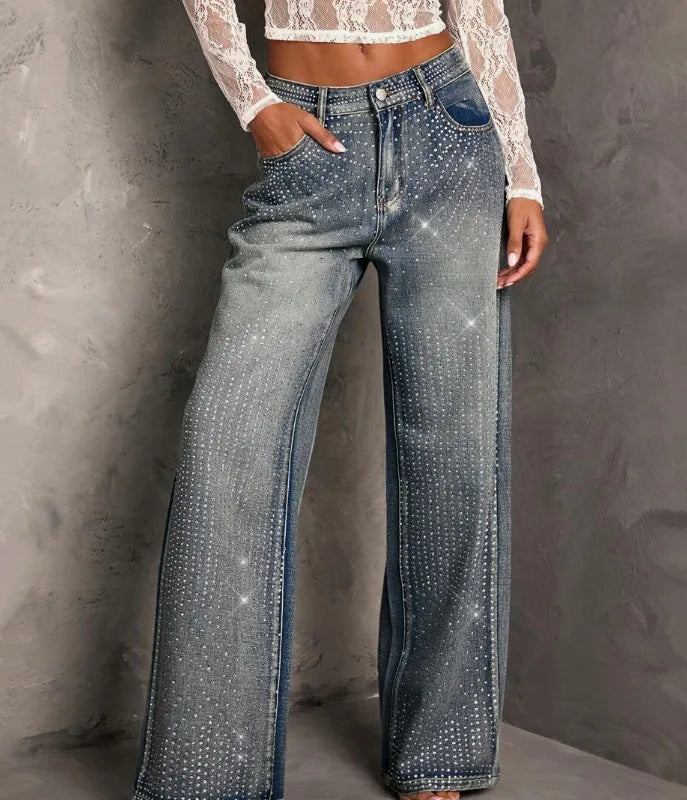 💎 Rhinestone Straight-Leg Jeans 💎