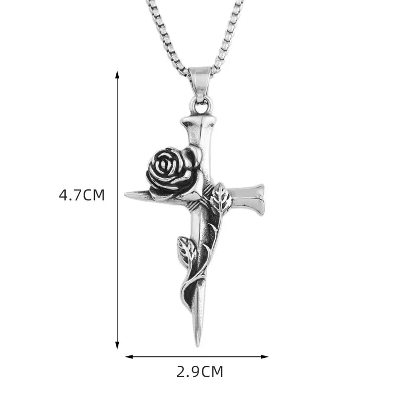 Rose Cross Necklace
