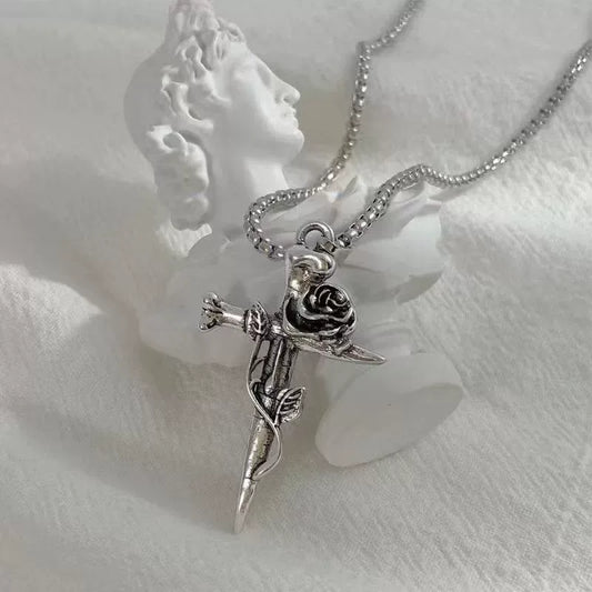 🌹✝️ Rose Cross Necklace ✝️🌹