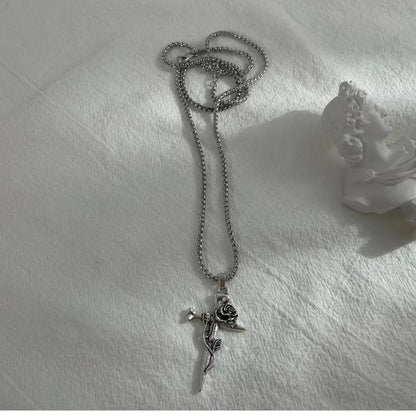 Rose Cross Necklace