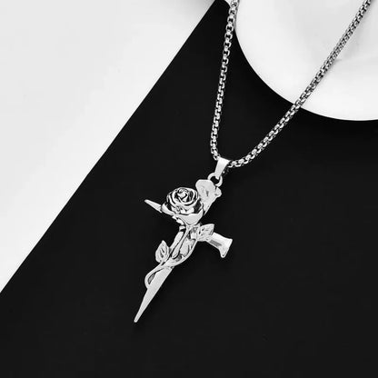 Rose Cross Necklace