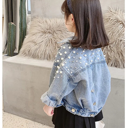 ✨ Girl's Pearl Denim Jacket ✨