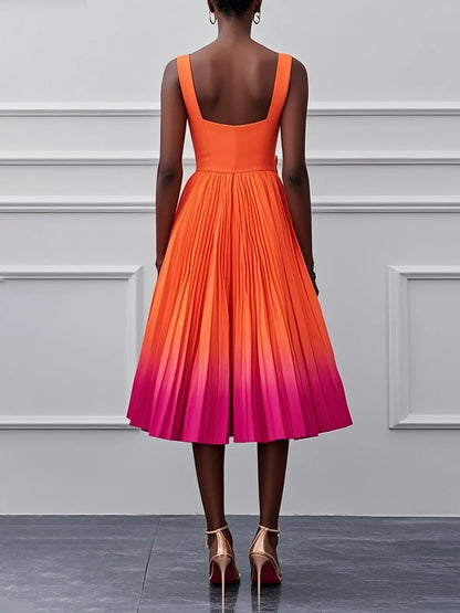 👗 Elegant Ombre Sleeveless Midi Dress 👗