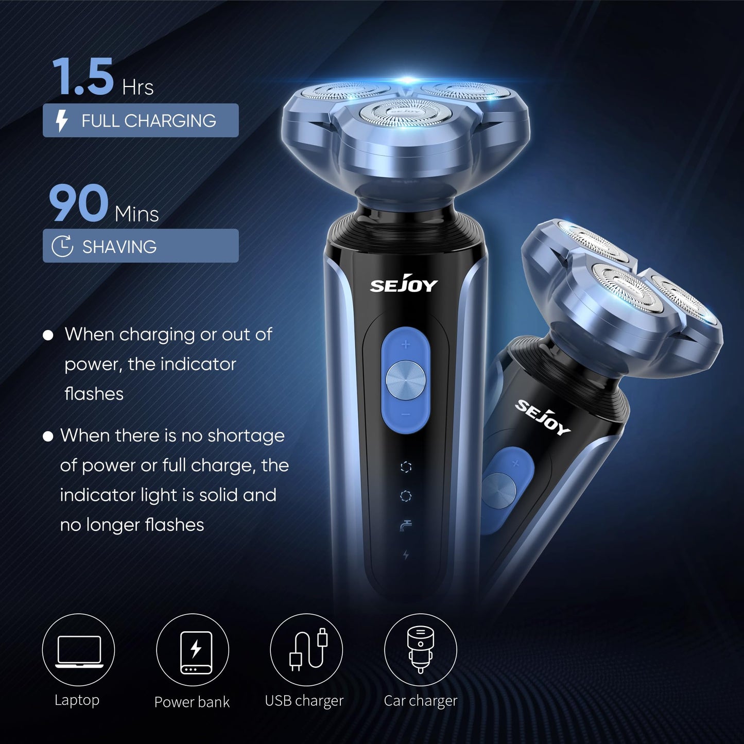 5:1 Electric Rotary Shaver for Men