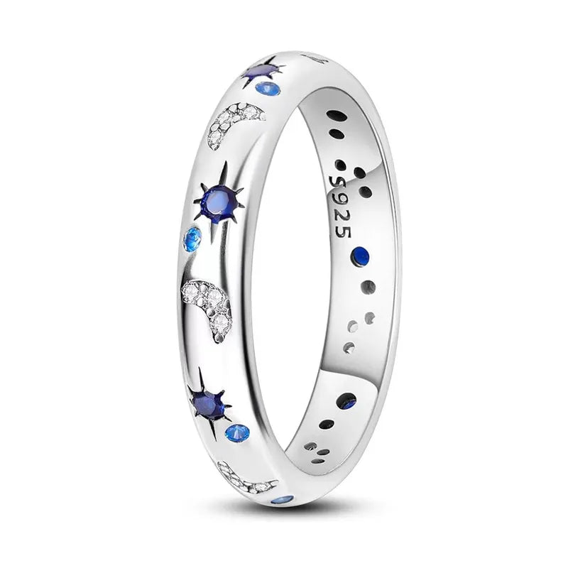 🌌⭐ Sterling Silver 925 Starry Sky Ring ⭐🌌