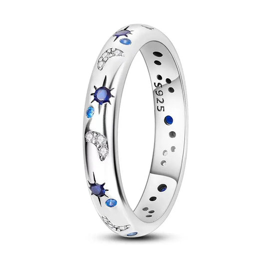 🌌⭐ Sterling Silver 925 Starry Sky Ring ⭐🌌