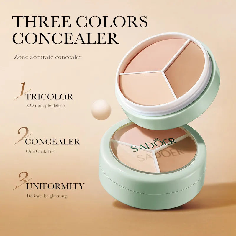 ✨ SADOER Artistic Three-Colour Concealer Cream (10.5g) ✨