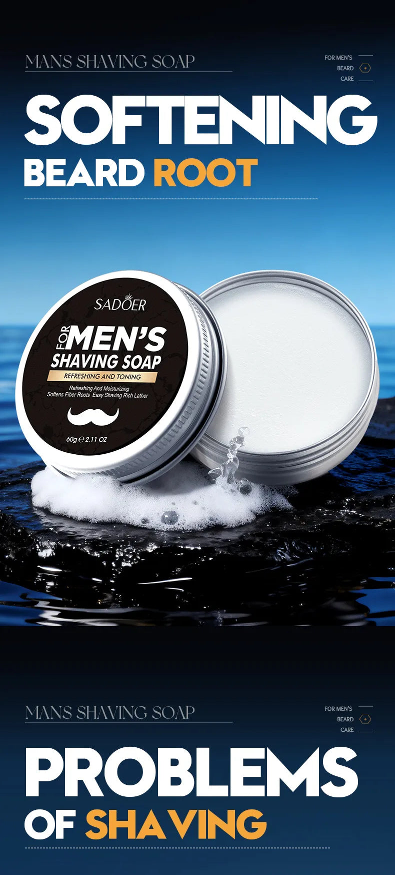 🪒 SADOER Men’s Shaving Soap 🪒