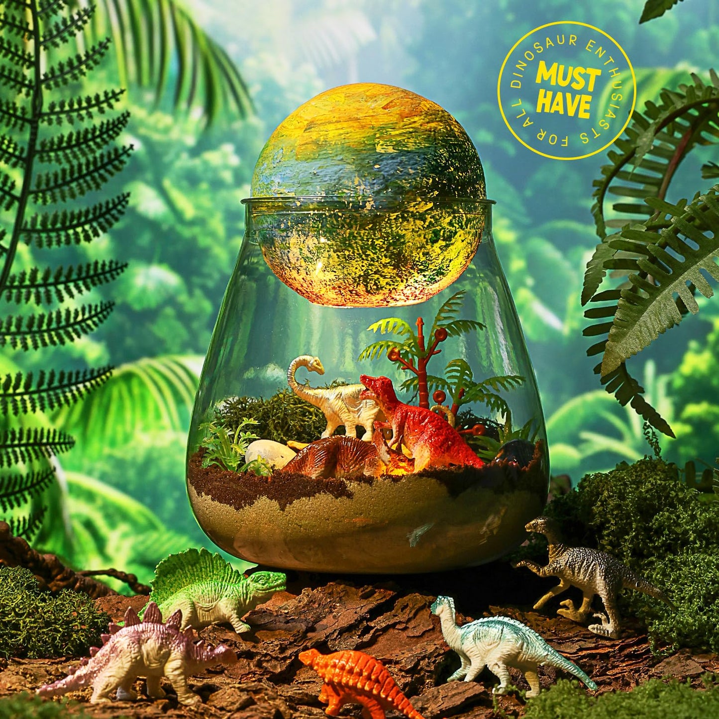 🦖🌙 Dinosaur Terrarium Craft Kit with DIY Moon Lamp 🌙🦖