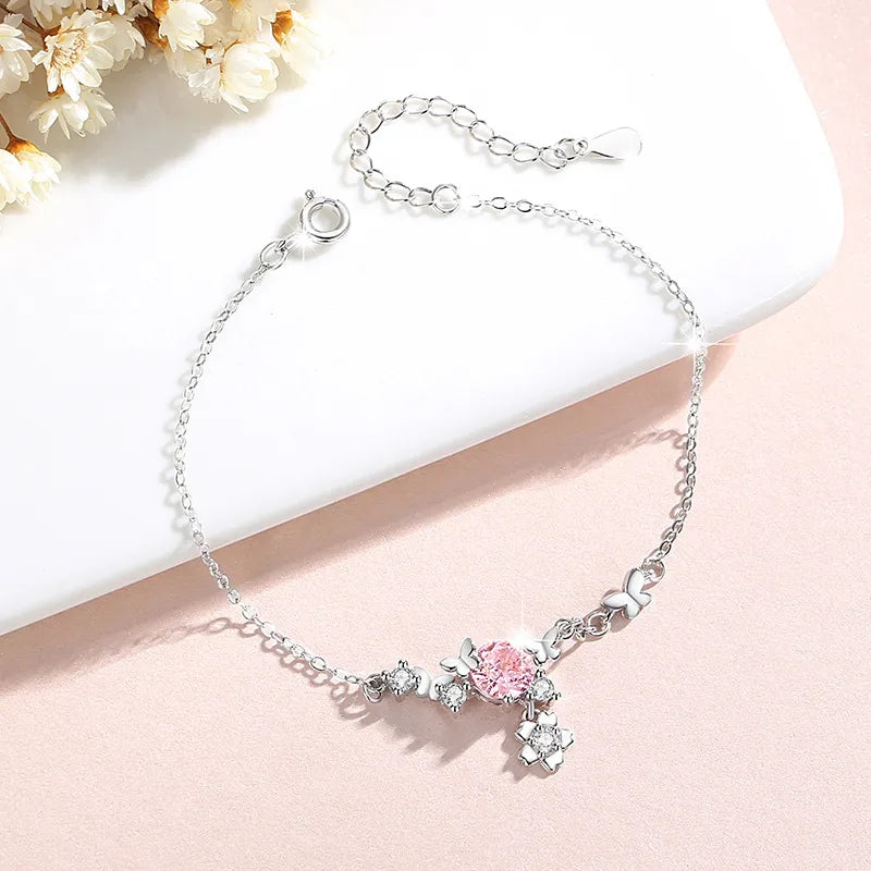 🌸🦋 Sakura Pure Sterling Silver 925 Butterfly Bracelet 🦋🌸
