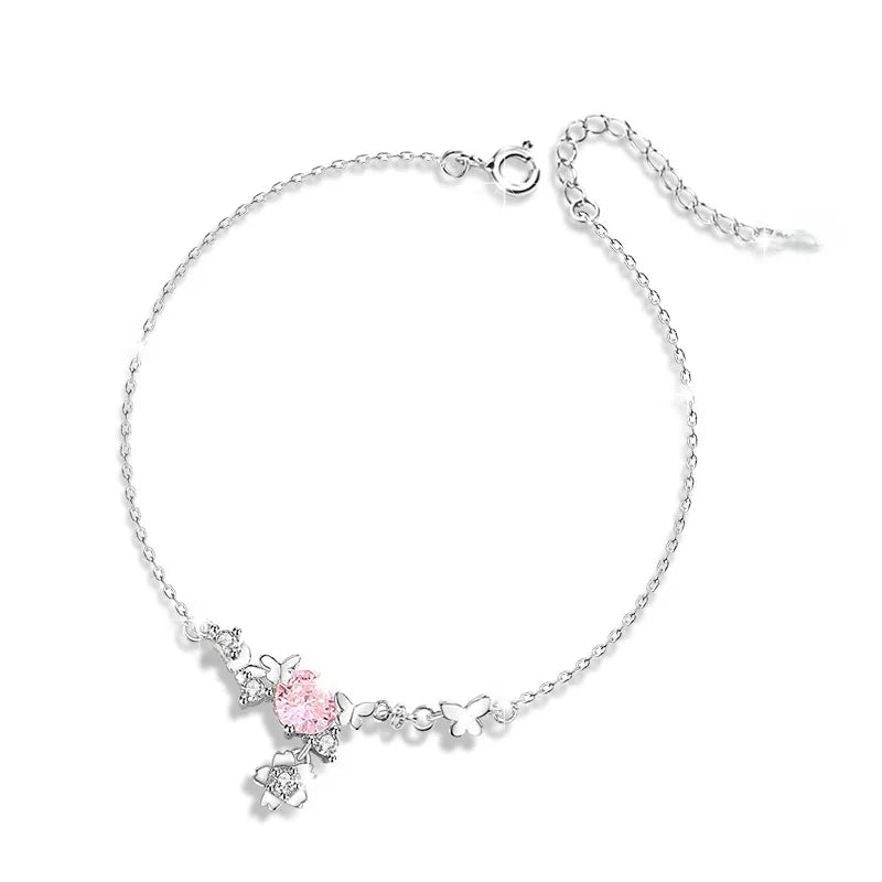 🌸🦋 Sakura Pure Sterling Silver 925 Butterfly Bracelet 🦋🌸