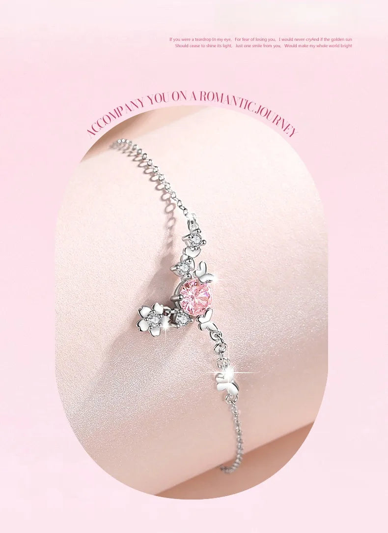 🌸🦋 Sakura Pure Sterling Silver 925 Butterfly Bracelet 🦋🌸