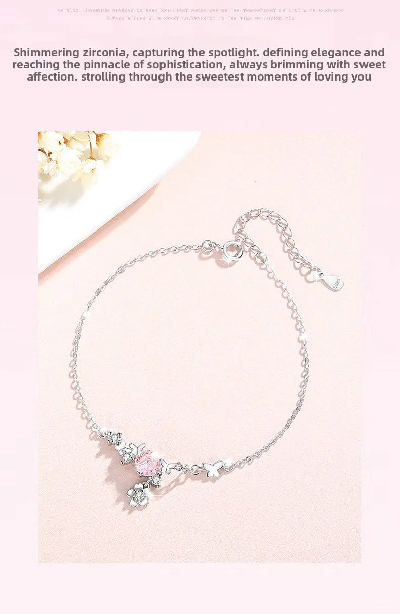 🌸🦋 Sakura Pure Sterling Silver 925 Butterfly Bracelet 🦋🌸