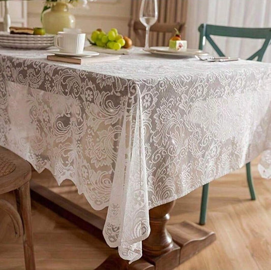 🤍 White Lace Tablecloth 🤍