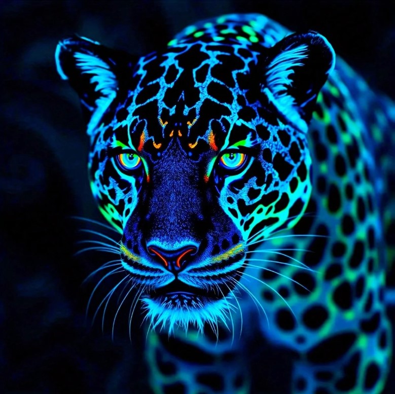 💙 Neon Blue Leopard Diamond Painting Kit 💙