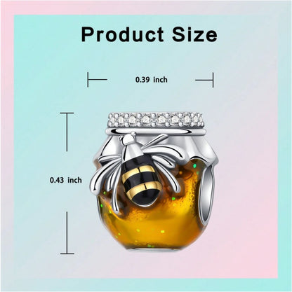 🍯 Silver Plated Bee Honey Jar Bead Charm 🍯