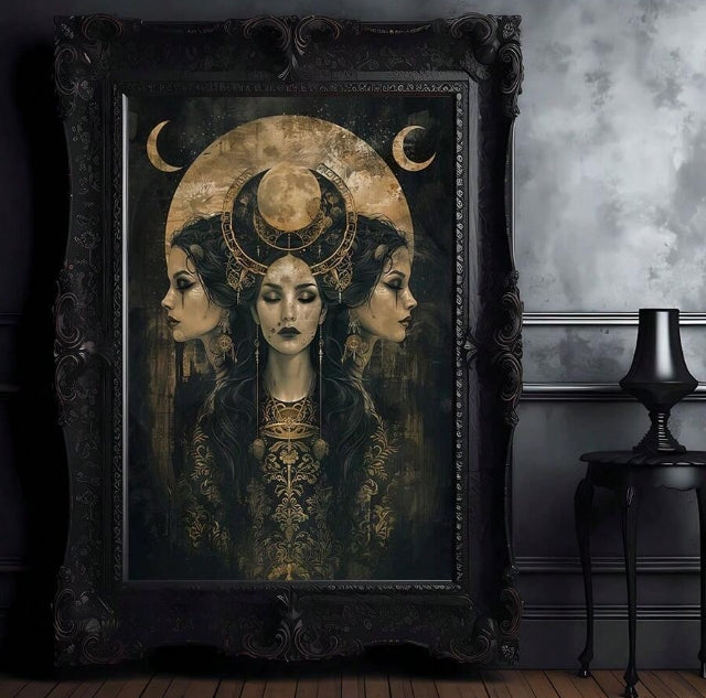 🌙✨ Hecate – Pagan Moon Goddess Canvas Wall Art ✨🌙