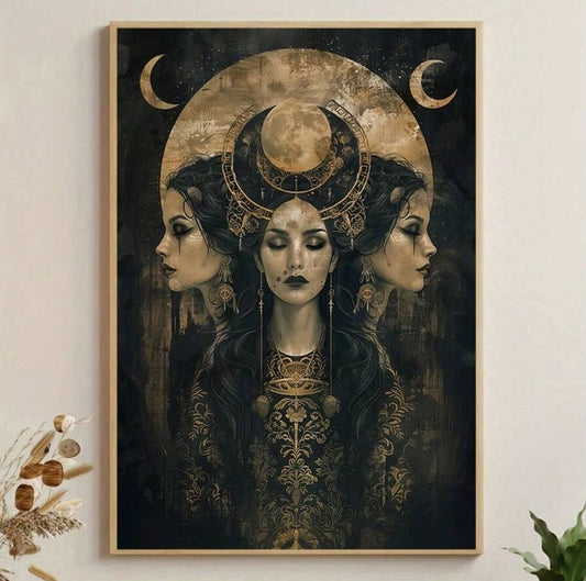 🌙✨ Hecate – Pagan Moon Goddess Canvas Wall Art ✨🌙