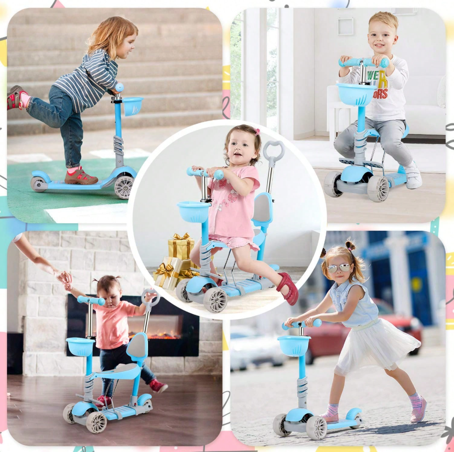 🛴 3-Wheel Kids Kick Scooters 5-in-1 Design 🛴