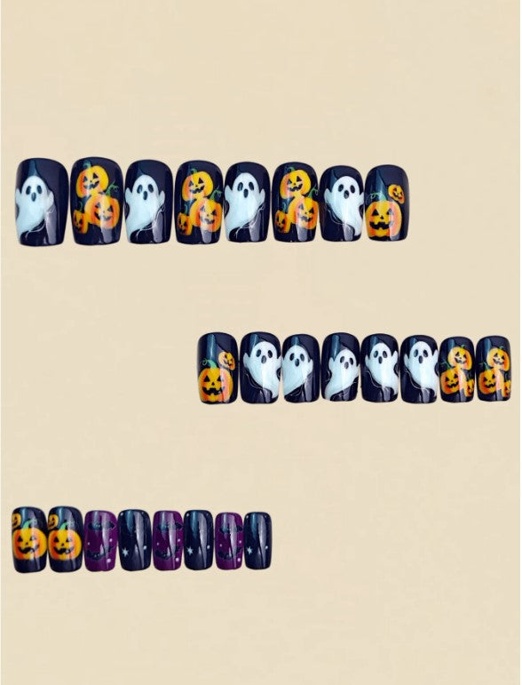🎃👻 Cute Short Halloween False Nails 👻🎃