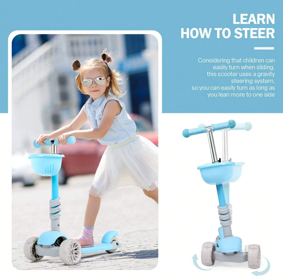🛴 3-Wheel Kids Kick Scooters 5-in-1 Design 🛴