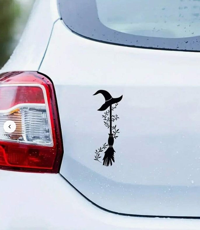 🧹 Witch Car Sticker (Multiple Colours Available!) 🚗