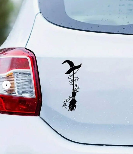 🧹 Witch Car Sticker (Multiple Colours Available!) 🚗