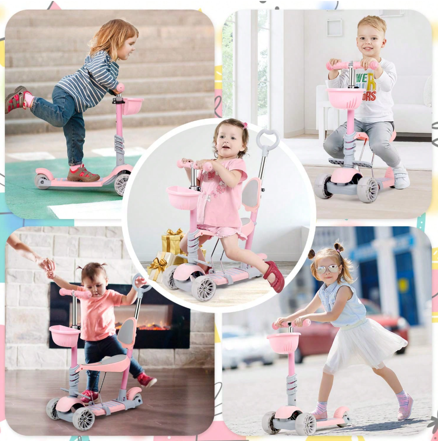 🛴 3-Wheel Kids Kick Scooters 5-in-1 Design 🛴