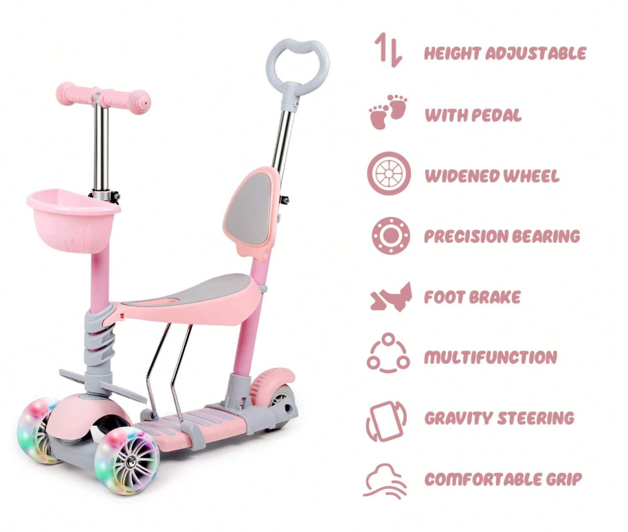 🛴 3-Wheel Kids Kick Scooters 5-in-1 Design 🛴