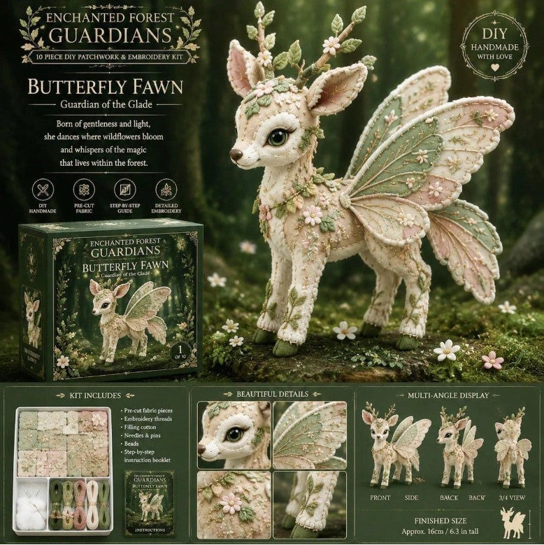 🦌 🦋 Butterfly Fawn Enchanted Forest Guardian Felt Animal Kit 🦋🦌