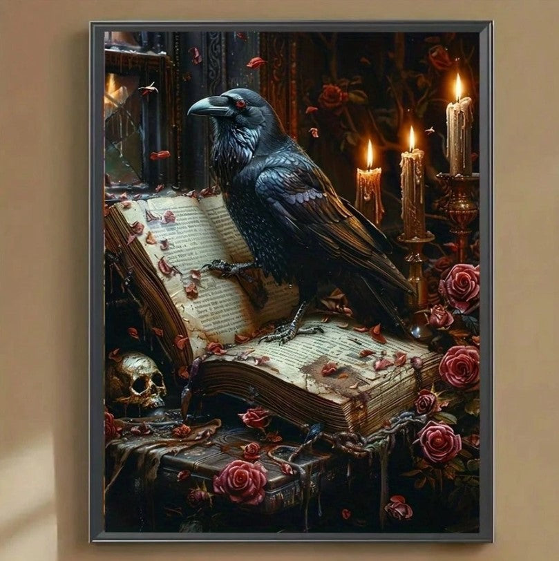 🖤✨ Raven on Spell Book Diamond Painting ✨🖤