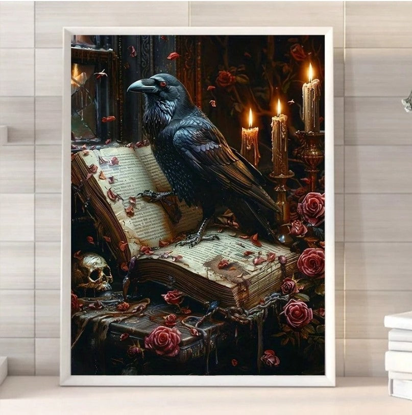 🖤✨ Raven on Spell Book Diamond Painting ✨🖤