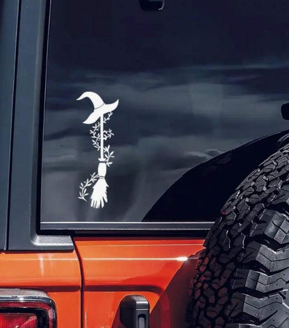 🧹 Witch Car Sticker (Multiple Colours Available!) 🚗