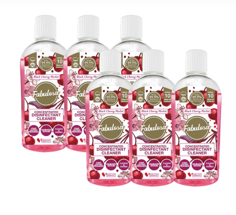 Multi-Purpose Concentrated Antibacterial Disinfectant Black Cherry Merlot 220ml 6 Pack