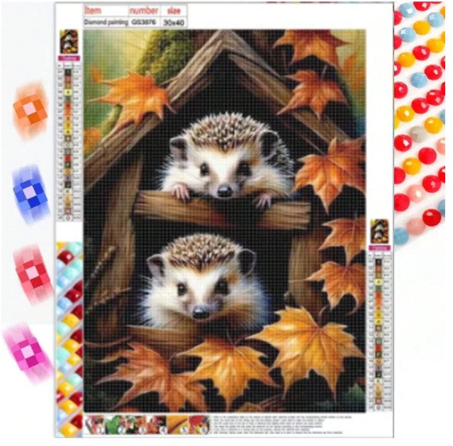 🦔 Woodland Hedgehog Diamond Painting Kit 🦔