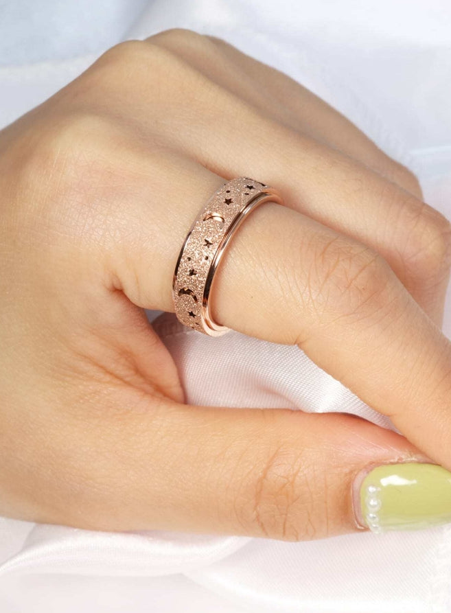 🌙✨ Celestial Moon & Stars Fidget Rings✨🌙