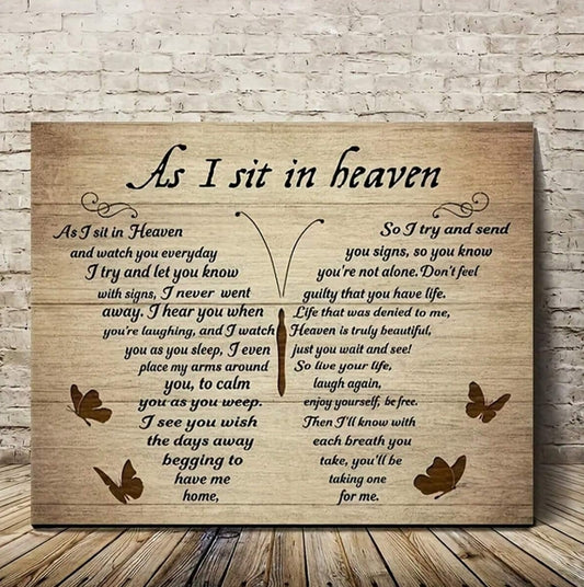 🦋  Butterfly Heaven Wall Art Canvas Memorial Gift 🦋