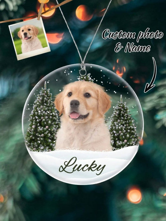 🎄 🐾 Custom Pet Photo Acrylic Tree Ornament 🐾🎄