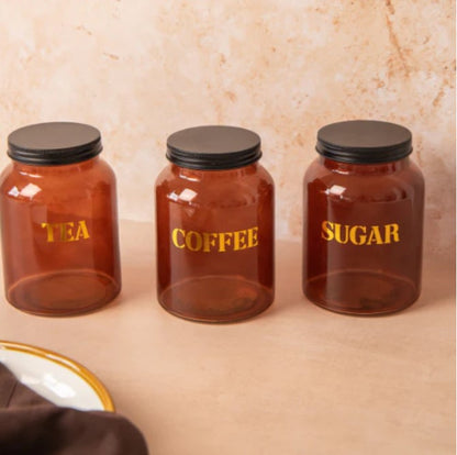 Tea Coffee Sugar Canister Set Food Storage