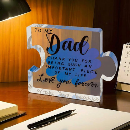 🧩💙 Acrylic Puzzle Block Gift for Dad 💙🧩
