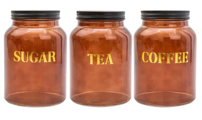 Tea Coffee Sugar Canister Set Food Storage