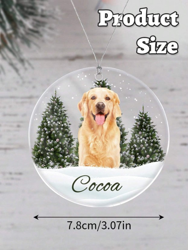 🎄 🐾 Custom Pet Photo Acrylic Tree Ornament 🐾🎄
